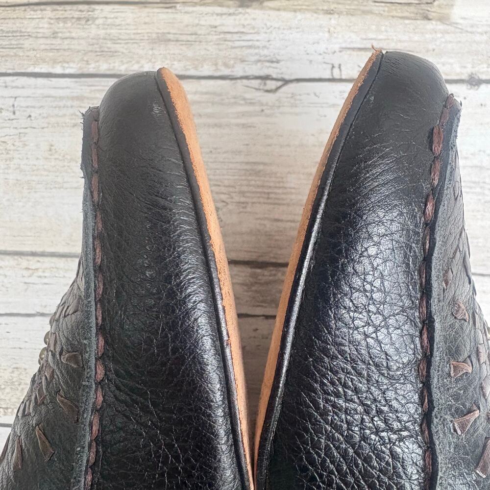 Brighton Kafka Leather Loafers Sz 8M Brown Boho Studded Embroidered Slip On - Picture 10 of 11